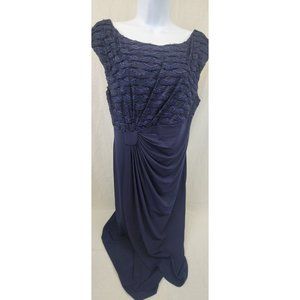 Connected Apparel Womens Sparkle Cocktail Dress blue size 12